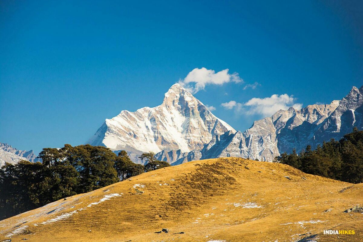 The brilliant view of Mt Nanda Devi, Kuari Pass trek, indiahikes, himalayan treks, kid friendly treks, child friendly treks, beginner himalayan treks